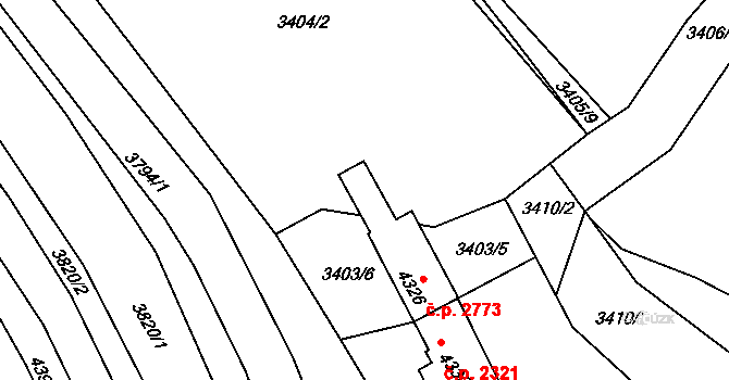 Rakovník II 2773, Rakovník na parcele st. 4326 v KÚ Rakovník, Katastrální mapa