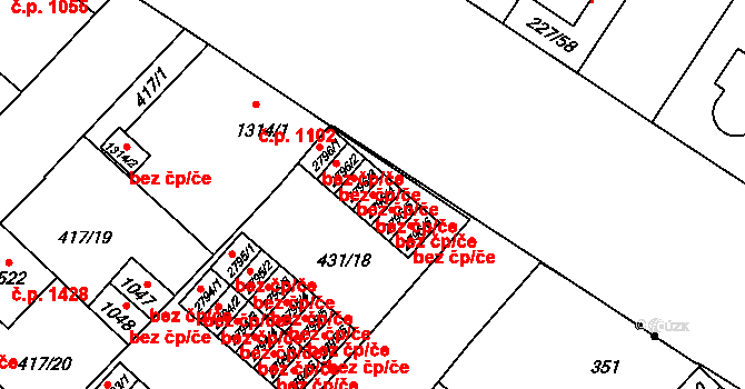 Ostrava 47774509 na parcele st. 2796/4 v KÚ Zábřeh-Hulváky, Katastrální mapa