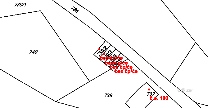 Smržovka 50278509 na parcele st. 739/3 v KÚ Smržovka, Katastrální mapa