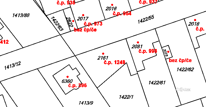 Beroun-Město 1248, Beroun na parcele st. 2161 v KÚ Beroun, Katastrální mapa
