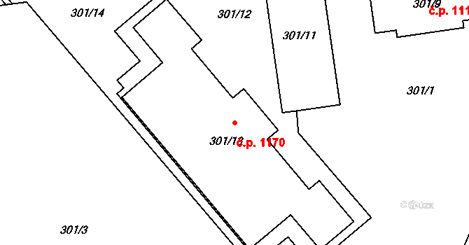 Stonava 1170 na parcele st. 301/13 v KÚ Stonava, Katastrální mapa