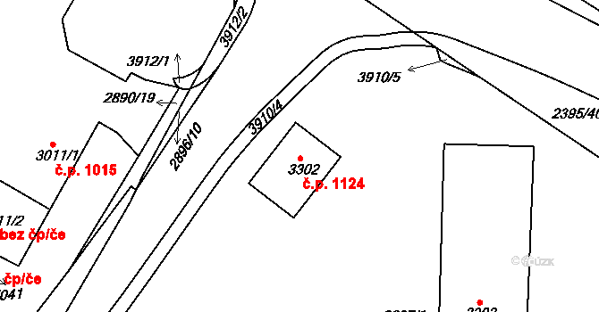 Havlíčkův Brod 1124 na parcele st. 3302 v KÚ Havlíčkův Brod, Katastrální mapa