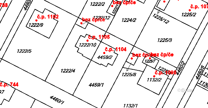 Chotěboř 1104 na parcele st. 4459/2 v KÚ Chotěboř, Katastrální mapa