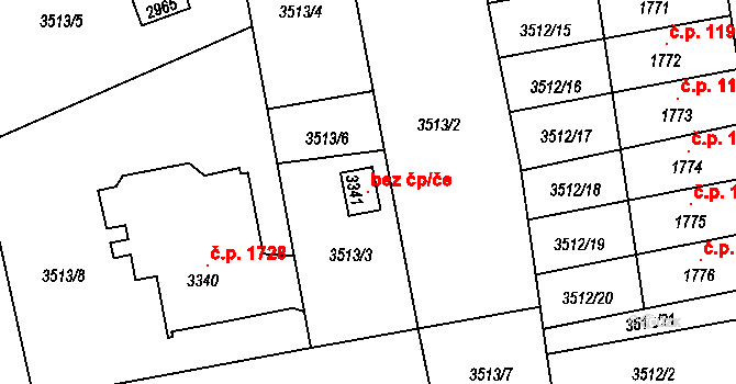 Lipník nad Bečvou 106570510 na parcele st. 3341 v KÚ Lipník nad Bečvou, Katastrální mapa