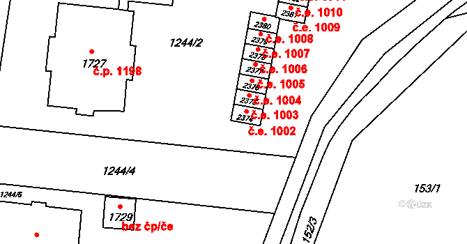 Lipník nad Bečvou I-Město 1002, Lipník nad Bečvou na parcele st. 2374 v KÚ Lipník nad Bečvou, Katastrální mapa