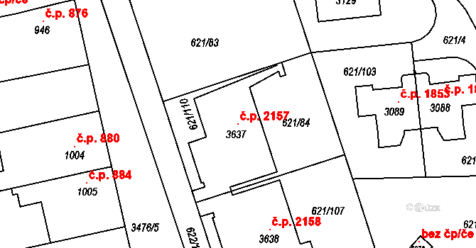 Lysá nad Labem 2157 na parcele st. 3637 v KÚ Lysá nad Labem, Katastrální mapa