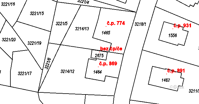 Vizovice 121734510 na parcele st. 2675 v KÚ Vizovice, Katastrální mapa
