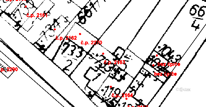 Podlusky 2163, Roudnice nad Labem na parcele st. 733/1 v KÚ Podlusky, Katastrální mapa
