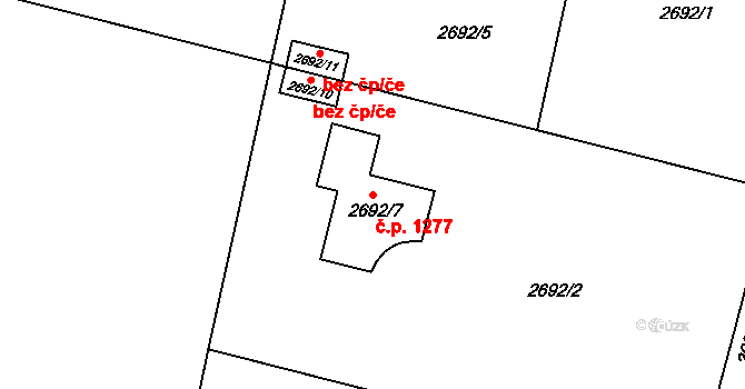 Poruba 1277, Orlová na parcele st. 2692/7 v KÚ Poruba u Orlové, Katastrální mapa