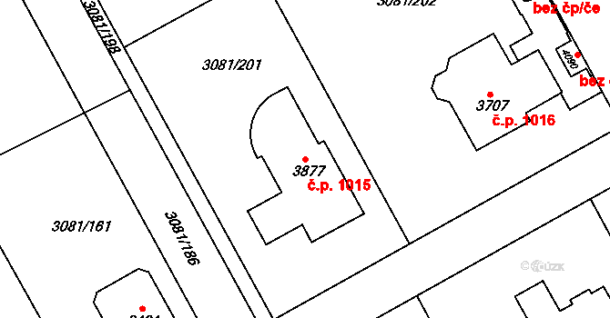 Žichlínské Předměstí 1015, Lanškroun na parcele st. 3877 v KÚ Lanškroun, Katastrální mapa