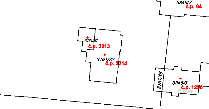 Přerov I-Město 3214, Přerov na parcele st. 3161/22 v KÚ Přerov, Katastrální mapa