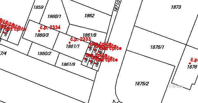 Frýdek-Místek 40317510 na parcele st. 1861/4 v KÚ Frýdek, Katastrální mapa