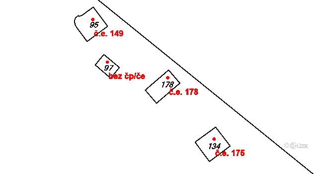 Chrást 178, Kovářov na parcele st. 178 v KÚ Chrást u Zahořan, Katastrální mapa