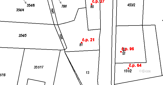 Kytín 21, Katastrální mapa