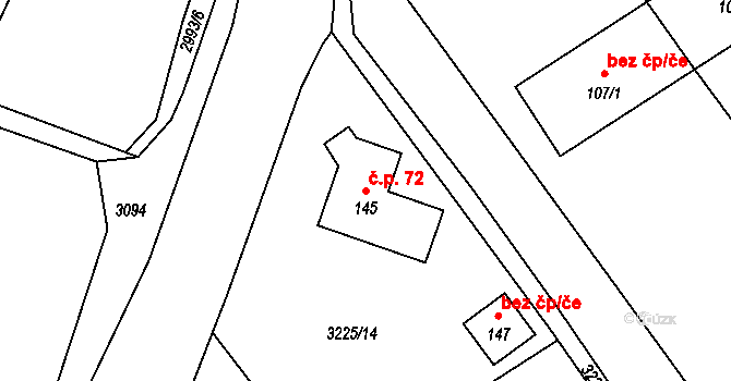 Holašovice 72, Jankov na parcele st. 145 v KÚ Holašovice, Katastrální mapa