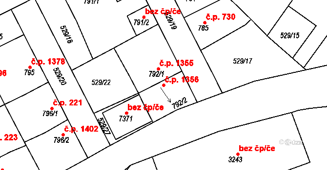 Havlíčkův Brod 1356 na parcele st. 792/2 v KÚ Havlíčkův Brod, Katastrální mapa