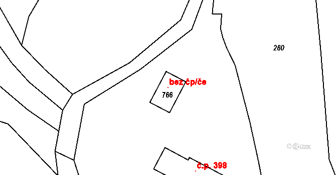 Lánov 105898511 na parcele st. 766 v KÚ Prostřední Lánov, Katastrální mapa