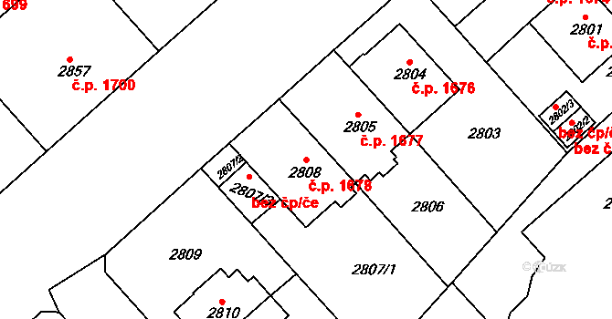 Znojmo 1678 na parcele st. 2808 v KÚ Znojmo-město, Katastrální mapa
