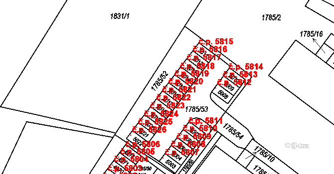 Česká Třebová 5820 na parcele st. 5016 v KÚ Česká Třebová, Katastrální mapa