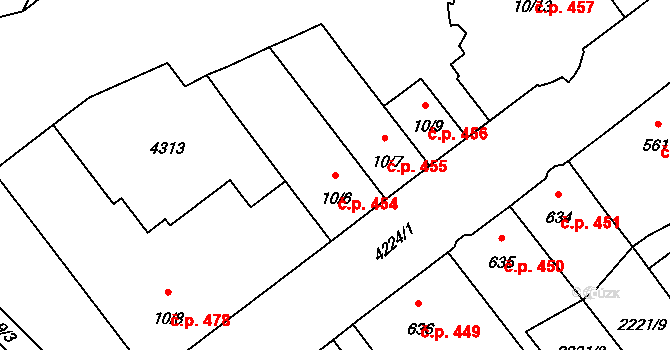 Kardašova Řečice 454 na parcele st. 10/6 v KÚ Kardašova Řečice, Katastrální mapa