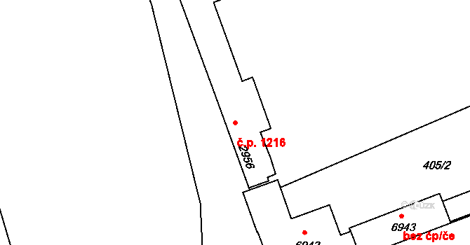 Kolín V 1216, Kolín na parcele st. 2956 v KÚ Kolín, Katastrální mapa