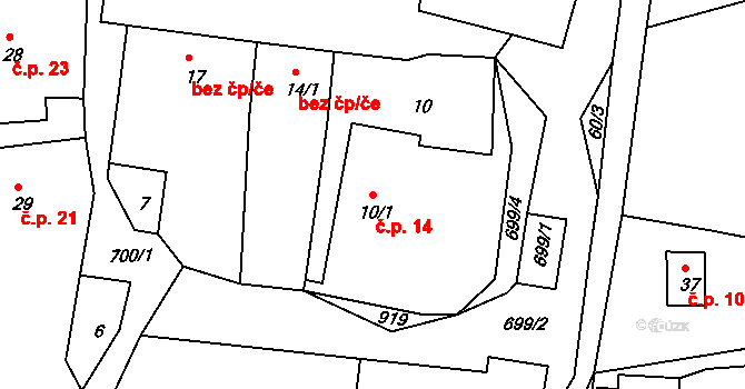 Buková 14, Dlažov na parcele st. 10/1 v KÚ Buková u Klatov, Katastrální mapa