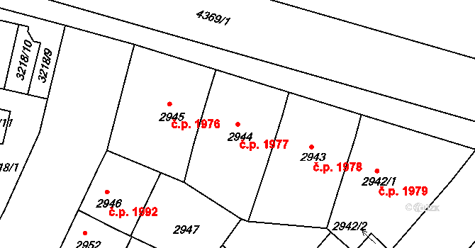 Žižkov 1977, Praha na parcele st. 2944 v KÚ Žižkov, Katastrální mapa