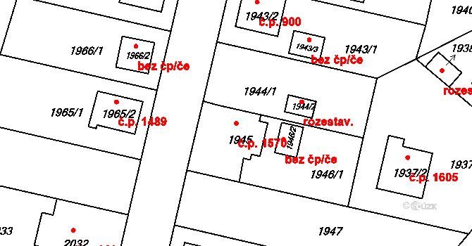 České Budějovice 5 1570, České Budějovice na parcele st. 1945 v KÚ České Budějovice 5, Katastrální mapa