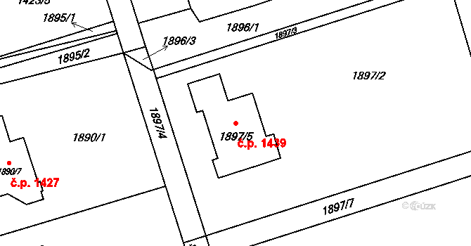 Prostřední Suchá 1439, Havířov na parcele st. 1897/5 v KÚ Prostřední Suchá, Katastrální mapa