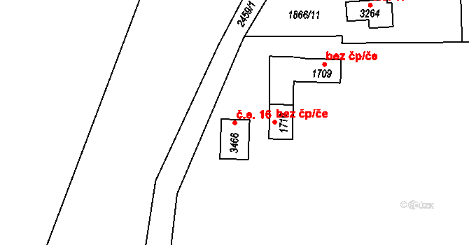 Hořice 16 na parcele st. 3466 v KÚ Hořice v Podkrkonoší, Katastrální mapa