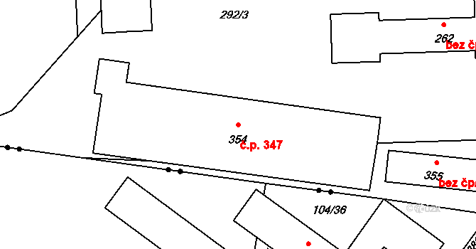 Sedlec 347, Sedlec-Prčice na parcele st. 354 v KÚ Sedlec u Votic, Katastrální mapa