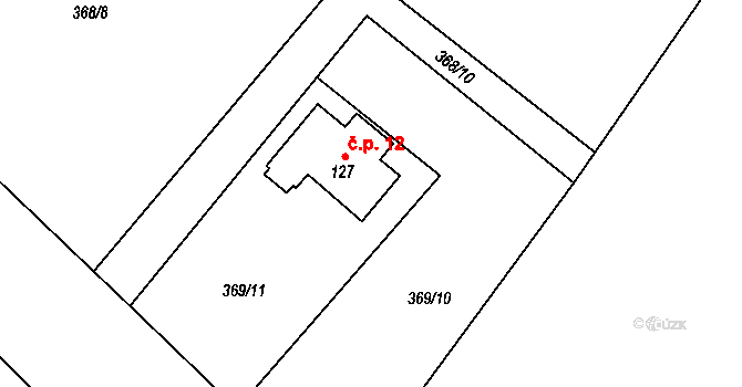 Křemení 12, Chotýšany na parcele st. 127 v KÚ Chotýšany, Katastrální mapa