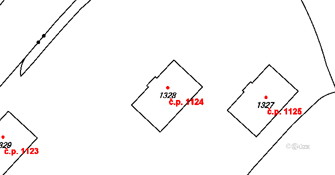 Hrabůvka 1124, Ostrava na parcele st. 1328 v KÚ Hrabůvka, Katastrální mapa