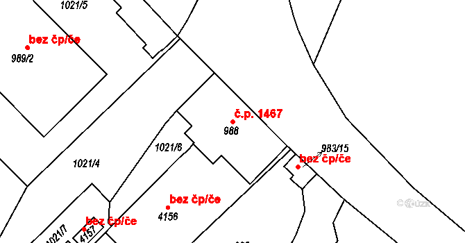 Kostelec nad Orlicí 38466511 na parcele st. 988 v KÚ Kostelec nad Orlicí, Katastrální mapa