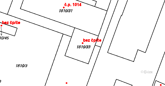 Jemnice 43372511 na parcele st. 1810/33 v KÚ Jemnice, Katastrální mapa