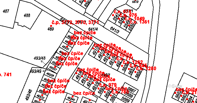 Chomutov 45067511 na parcele st. 491/3 v KÚ Chomutov I, Katastrální mapa
