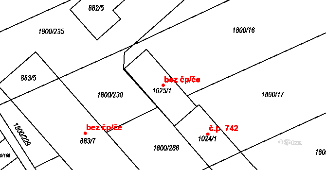 Polešovice 47266511 na parcele st. 1025/1 v KÚ Polešovice, Katastrální mapa