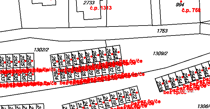 Vrchlabí 48111511 na parcele st. 2641 v KÚ Vrchlabí, Katastrální mapa