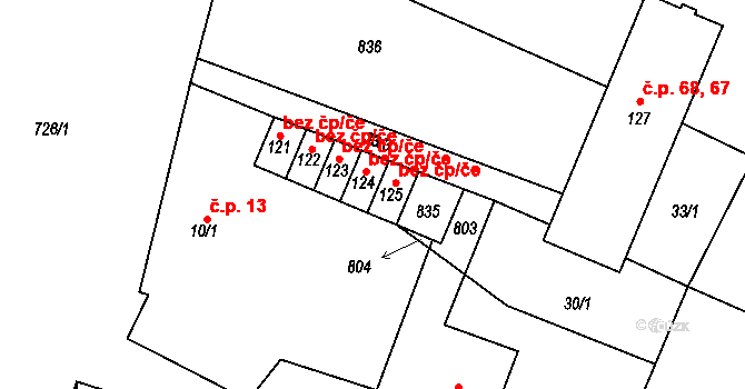 Budčeves 49407511 na parcele st. 124 v KÚ Budčeves, Katastrální mapa