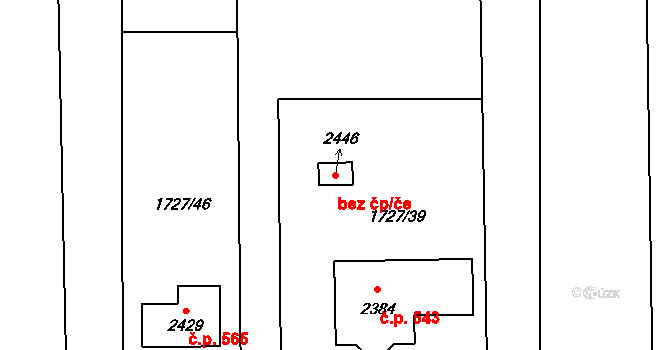 Hranice 49911511 na parcele st. 2446 v KÚ Drahotuše, Katastrální mapa