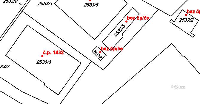 Děčín 50141511 na parcele st. 2533/7 v KÚ Děčín, Katastrální mapa
