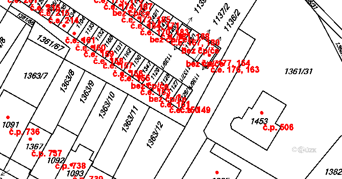Brtnice 150 na parcele st. 1127 v KÚ Brtnice, Katastrální mapa