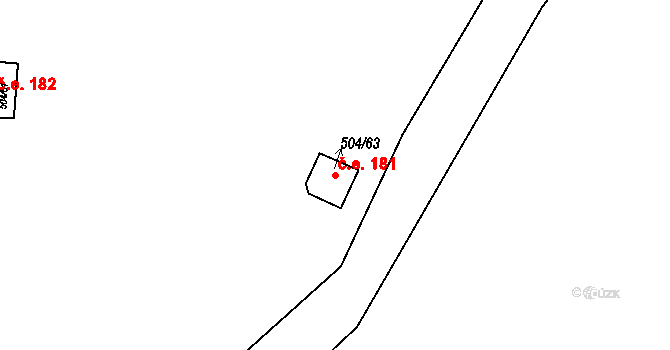 Třebenice 181, Štěchovice na parcele st. 504/63 v KÚ Štěchovice u Prahy, Katastrální mapa