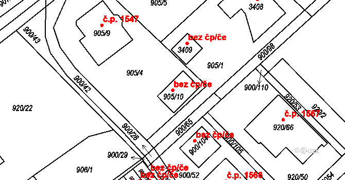 Rychnov nad Kněžnou 77769511 na parcele st. 905/10 v KÚ Rychnov nad Kněžnou, Katastrální mapa