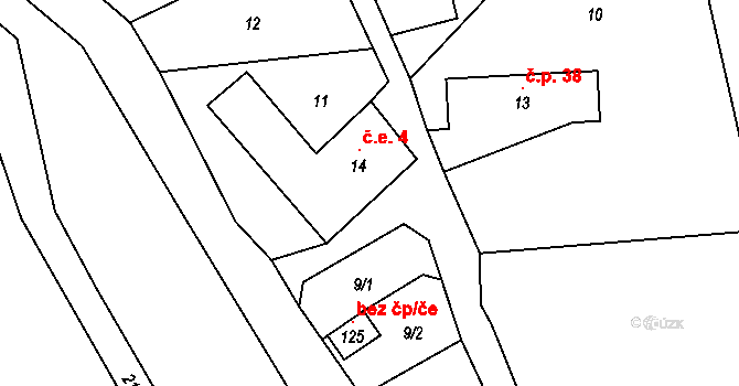 Janoslavice 4, Rohle na parcele st. 14 v KÚ Janoslavice, Katastrální mapa