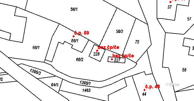 Libež 89497511 na parcele st. 228 v KÚ Libež, Katastrální mapa