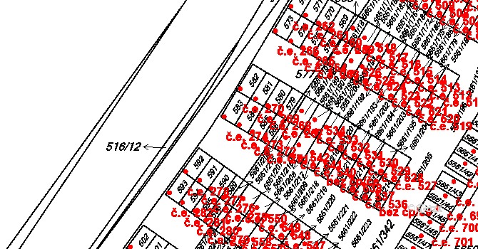 Pístov 273, Jihlava na parcele st. 584 v KÚ Pístov u Jihlavy, Katastrální mapa