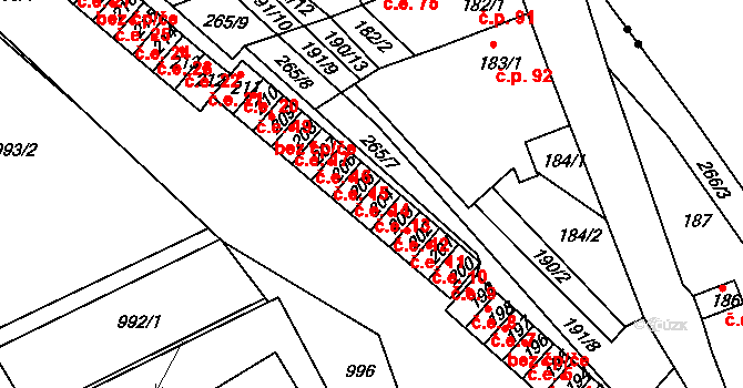 Březenec 13, Jirkov na parcele st. 204 v KÚ Březenec, Katastrální mapa