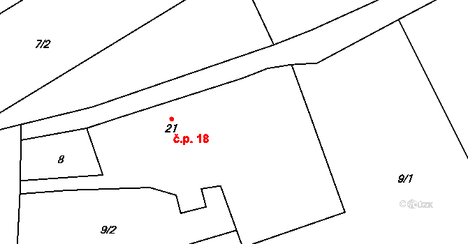 Nemilkov 18, Velhartice na parcele st. 21 v KÚ Nemilkov, Katastrální mapa