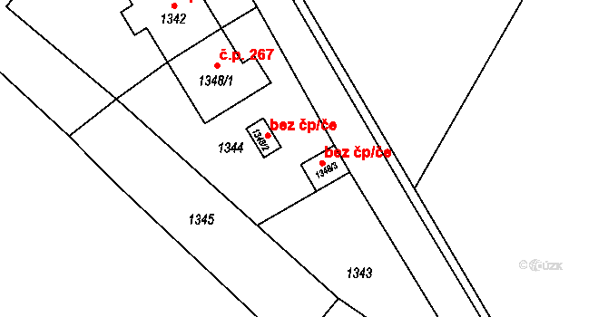 Šanov 40962512 na parcele st. 1348/3 v KÚ Šanov nad Jevišovkou, Katastrální mapa